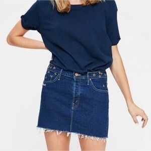 MOTHER Indigo Denim Mini Skirt